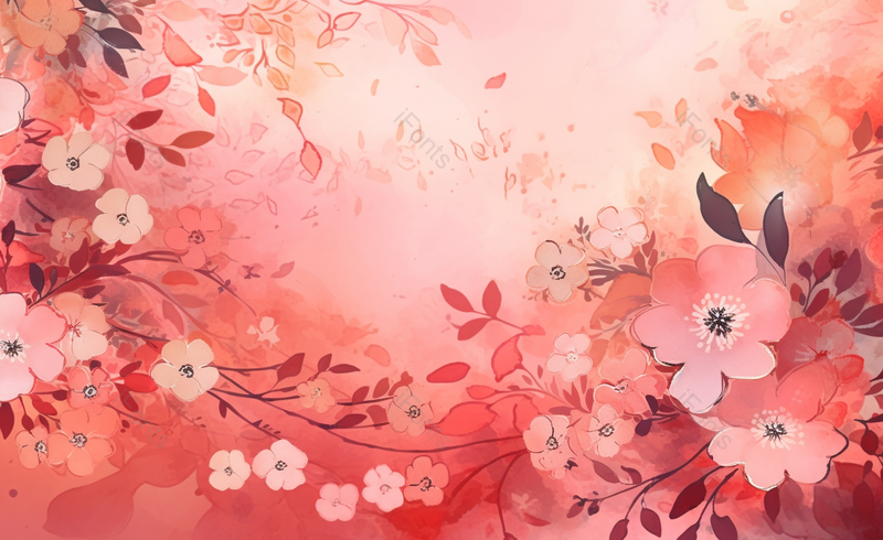 春天唯美治愈粉色系列花朵插画,插画/手绘图,插画/手绘图库,插画/手绘图下载,插画/手绘